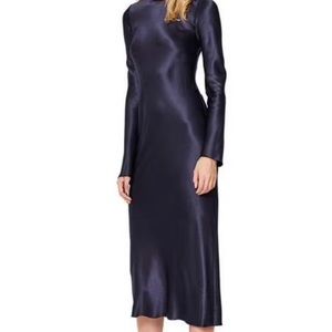 Bec & Bridge midi to maxi navy silk dress
